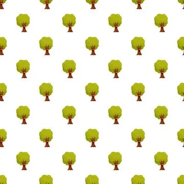 Repeating green tree pattern creating forest background Stockillustratie