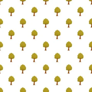 Repeating green tree pattern on white background Stock Illustration