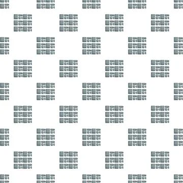 Repeating grey cobblestone block pattern on white background Illustrazione stock