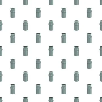Repeating grey pipe segment pattern on white background Illustrazione stock