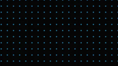 A repeating grid pattern of soft blue glowing dots on a dark background Stock Footage 339617554