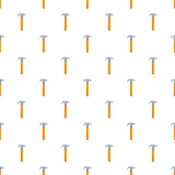 Repeating hammer pattern creating seamless construction background Stock Illustration