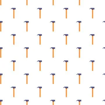 Repeating hammer tool pattern for a construction background イラスト素材