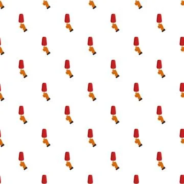 Repeating hands holding red popsicle treats pattern Stock Illustration