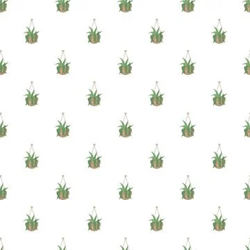 Repeating hanging houseplant pattern creating a modern design Stock Illustration
