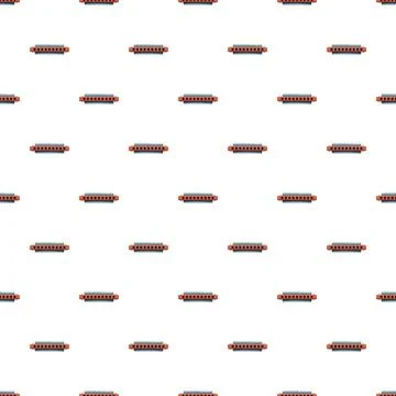Repeating harmonica pattern for musical background or wallpaper Illustrazione stock
