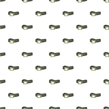 Repeating headlamps pattern for outdoor adventure lifestyle Stock Illustration