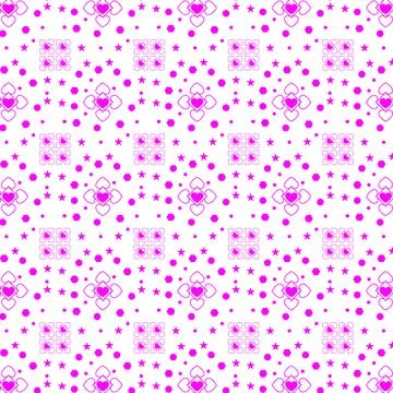 Repeating heart and shape pattern cute romantic vector illustration on whit.. Illustrazione stock