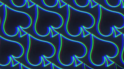 Repeating heart pattern on black background Stock Footage 311752044