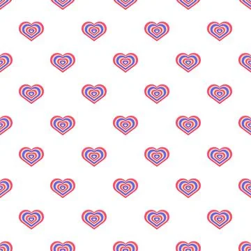 Repeating heart pattern creating a love background design Stock Illustration