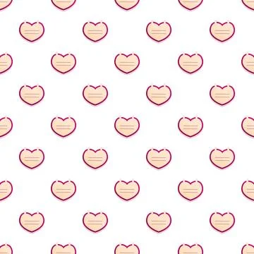 Repeating heart shape pattern with message notes Illustrazione stock