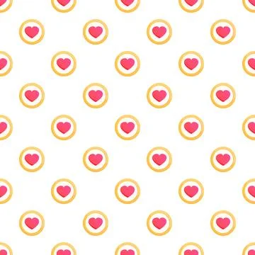 Repeating hearts pattern creating sweet valentines day cookies Stock Illustration