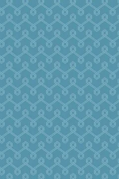 Repeating hexagon nodes are linking with straight lines in flat vector design on Stock Illustration