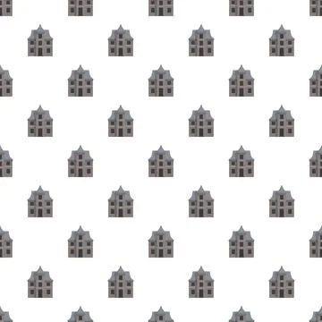 Repeating house pattern forming a seamless background texture Stock Illustration