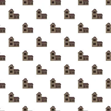 Repeating house pattern showing residential housing architecture Stock Illustration