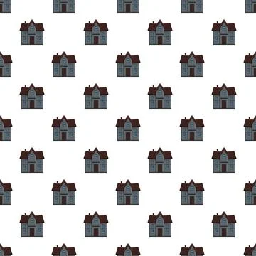 Repeating house pattern showing residential architecture background Stock Illustration