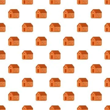 Repeating house pattern showing residential village architecture Illustrazione stock