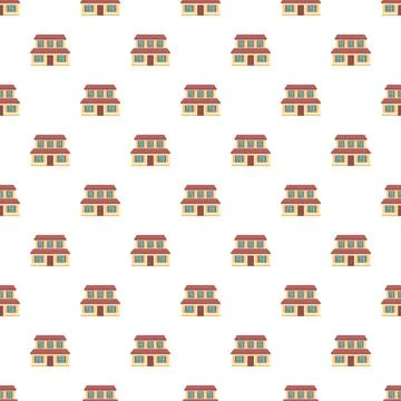 Repeating house pattern showing residential architecture background Illustrazione stock