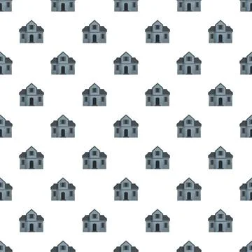 Repeating house pattern showing residential property assets Stock Illustration