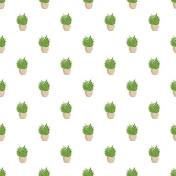 Repeating houseplant pattern creating a natural wallpaper イラスト素材