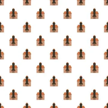Repeating houses creating a simple seamless pattern background Illustrazione stock