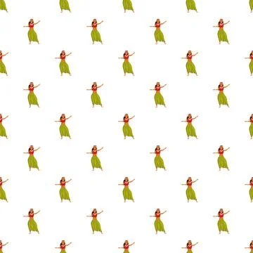 Repeating hula dancer pattern illustrating hawaiian culture Stock Illustration