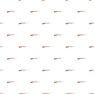 Repeating hunting rifle seamless pattern on white background Ilustração Stock
