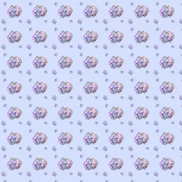 Repeating hydrangea inflorescence pattern Illustrazione stock