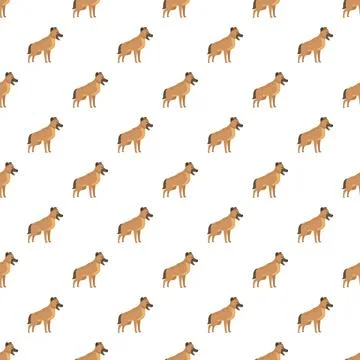 Repeating hyena pattern creating seamless wildlife background Stock Illustration