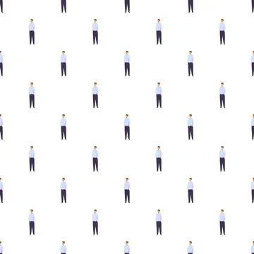 Repeating identical businessman figures creating uniform pattern Stock Illustration