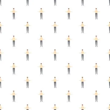 Repeating identical male figures creating seamless pattern Stock Illustration