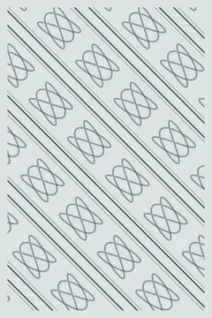Repeating interlaced loops and diagonal stripes create a calm blue-gray and.. 스톡 일러스트