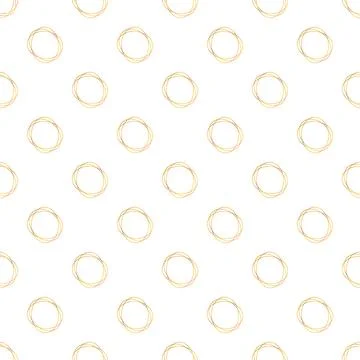 Repeating intricate golden ring pattern on white background 스톡 일러스트