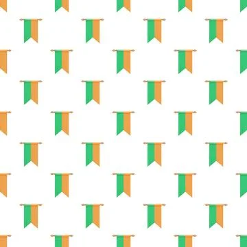 Repeating irish pennants pattern representing ireland culture Stock Illustration