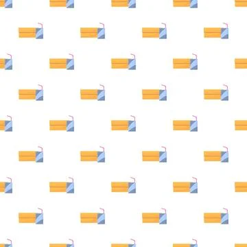 Repeating juice boxes with straw creating seamless pattern 스톡 일러스트