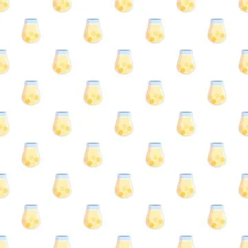 Repeating juice glass pattern for refreshing drink designs Illustrazione stock