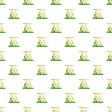 Repeating kitchen scale pattern symbolizing cooking and diet Stock Illustration