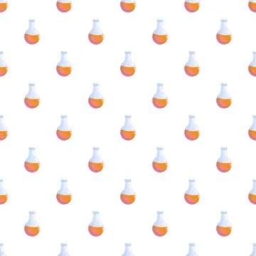 Repeating laboratory flasks forming a science pattern Stock Illustration