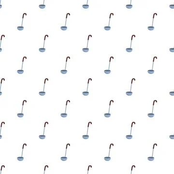 Repeating ladles creating a seamless pattern on a white background Stock Illustration