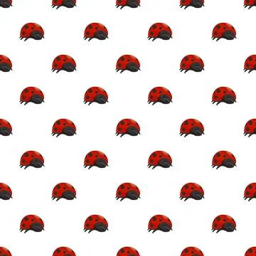 Repeating ladybug pattern design on a white background Stock Illustration