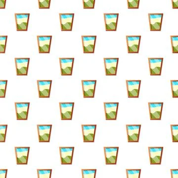 Repeating landscape views creating a seamless pattern Stockillustratie