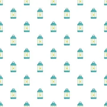 Repeating lantern pattern with glowing light creating background Stock Illustration