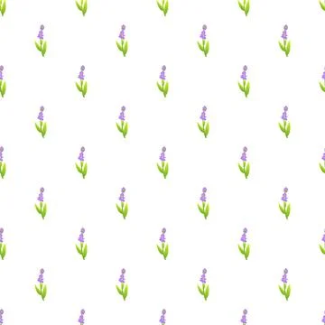 Repeating lavender flowers creating a nature pattern 스톡 일러스트