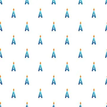 Repeating letter a candles creating seamless pattern background Stock Illustration