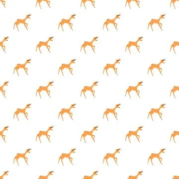 Repeating light brown deer pattern on white background Stock Illustration