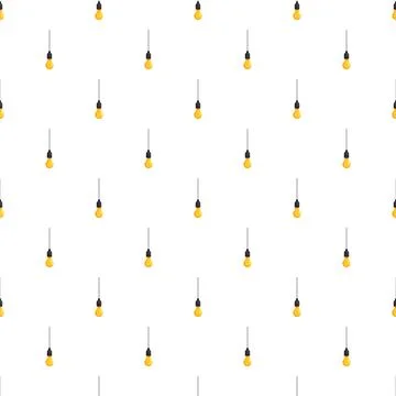 Repeating light bulb pattern illustrating creative thinking and energy Stock Illustration