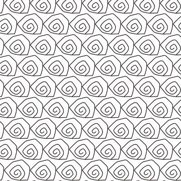 Repeating Line Art Floral Pattern Stock Illustration