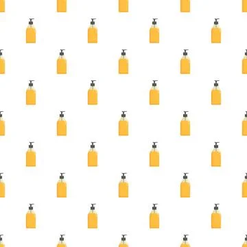 Repeating liquid soap dispenser bottles seamless pattern Stock Illustration