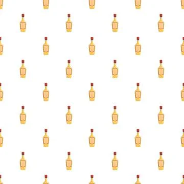 Repeating liquor bottle pattern on white background Illustrazione stock