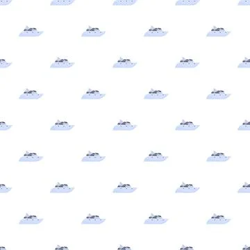 Repeating luxury yacht pattern for maritime concept Stock Illustration
